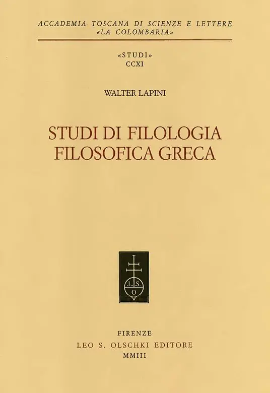 Studi di filologia filosofica greca Promozione Esclusiva