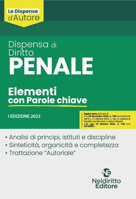 Scelto Dai Clienti Dispensa di diritto penale. Elementi con parole chiave