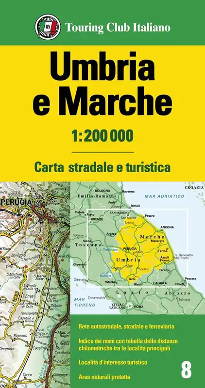 Popolare Umbria e Marche 1 200.000. Carta stradale e turistica