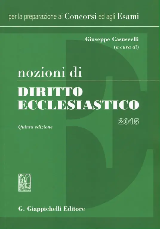Offerta Lampo Nozioni di diritto ecclesiastico