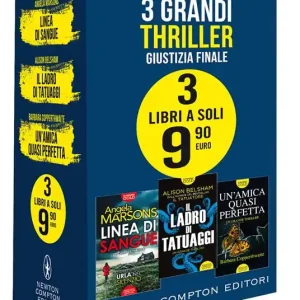 Subito Disponibile 3 grandi thriller. Giustizia finale Linea di sangue-Il ladro di tatuaggi-Un‘amica quasi perfetta
