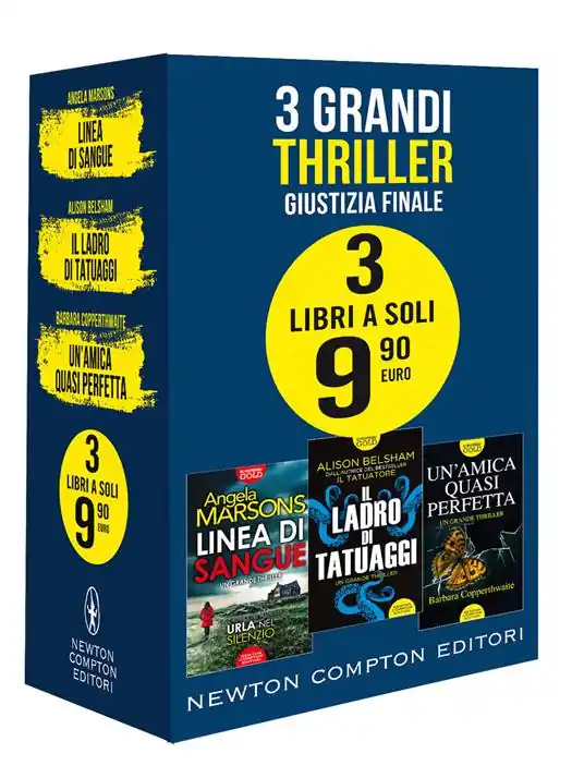 Subito Disponibile 3 grandi thriller. Giustizia finale Linea di sangue-Il ladro di tatuaggi-Un‘amica quasi perfetta