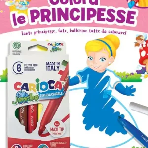 Colora le principesse. Tante principesse, fate, ballerine tutte da colorare! Ediz. a colori. Con 6 pennarelli Offerta Limitata