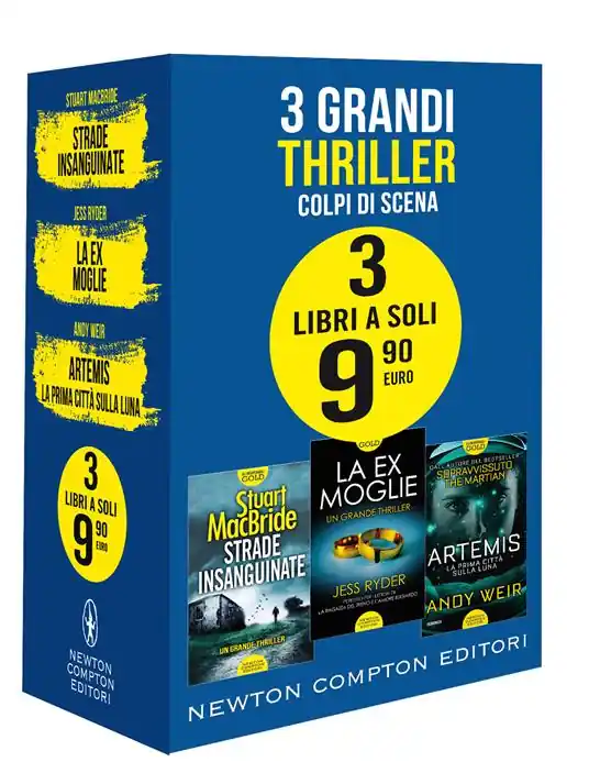 Occasione 3 grandi thriller. Colpi di scena Strade insanguinate-La ex moglie-Artemis. La prima città sulla luna