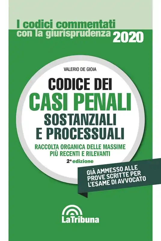 Codice dei casi penali sostanziali e processuali Offerta Del Giorno