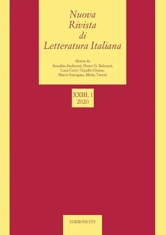 Nuova rivista di letteratura italiana (2020). Vol. 1 Promozione Esclusiva