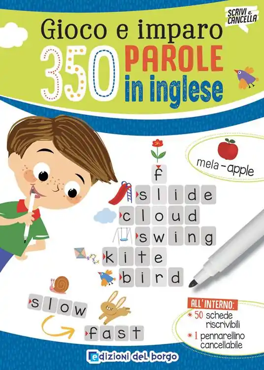 Gioco e imparo 350 parole in inglese. Ediz. a colori. Con pennarello cancellabile Compra Oggi Stesso