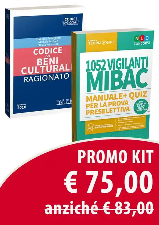 Solo Oggi Kit 1052 vigilanti MIBAC. Manuale e quiz per la prova preselettiva-Codice dei beni culturali ragionato. Con espansione online. Con software di simulazione
