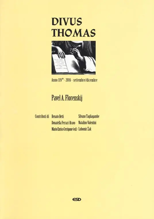 Novità Divus Thomas (2016). Vol. 3 Pavel A. Florenskij