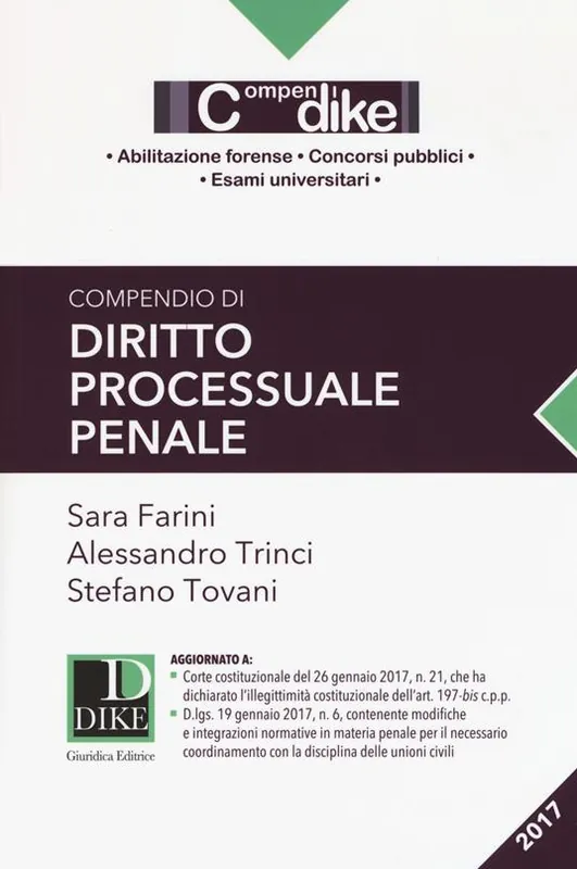 Compendio di diritto processuale penale Quantità Limitata