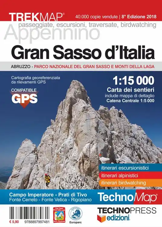 Solo Oggi Gran Sasso d‘Italia. Carta dei sentieri 1 15.000
