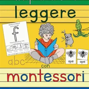 Imparare a leggere con Montessori. Leggo e scrivo un libro di attività per bambini per imparare a leggere e scrivere con carte delle nomenclature e lettere Montessori Solo Oggi